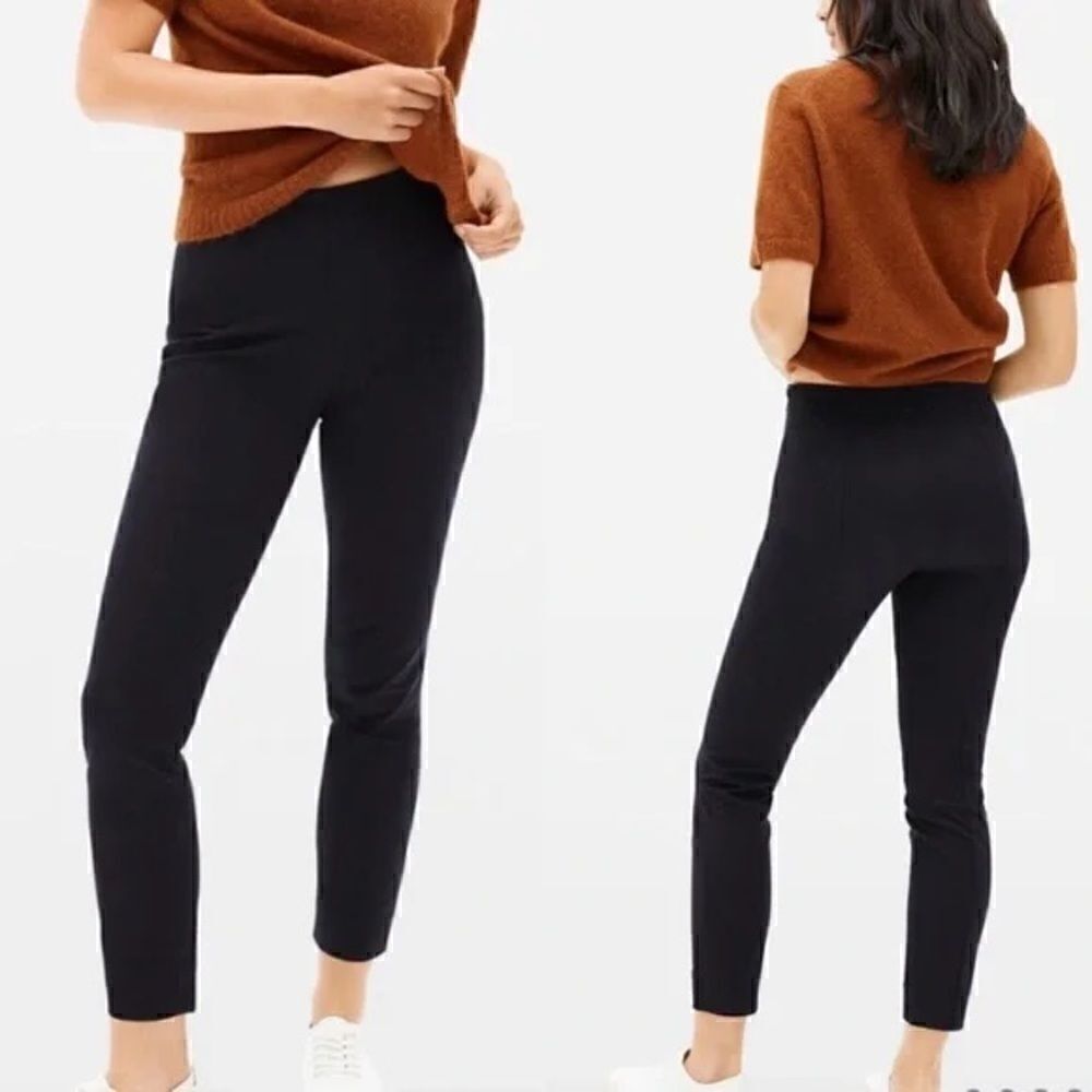 Everlane Black Skinny High Rise Side Zip Pants